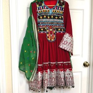 Afghan traditional BEAUTIFUL dress - 3pc